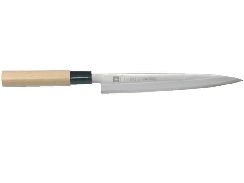 Couteau sashimi 21 cm acier bois unie Haiku