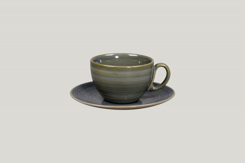 Sous tasse à thé déjeuner rond gris porcelaine Ø 17 cm Rakstone Spot Rak