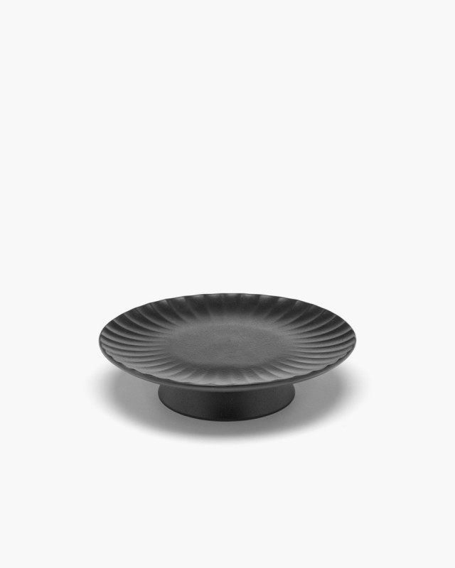 Présentoir à pâtisserie rond noir grès émaillé Ø 24 cm Inku Serax