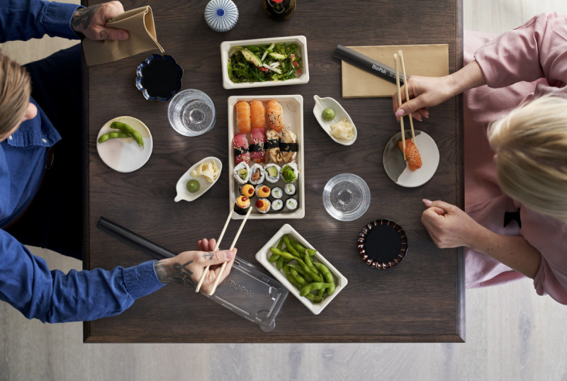 Plateau sushi 215x135x22 mm 390 ml Duni (100 pièces)