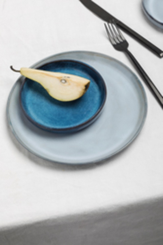 Assiette à tapas rond bleu foncé émaillé grès Ø 14 cm Pure Blue Serax