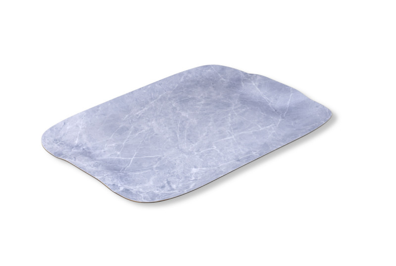 Plateau bois marbre gris 41x29 cm Papillon Platex