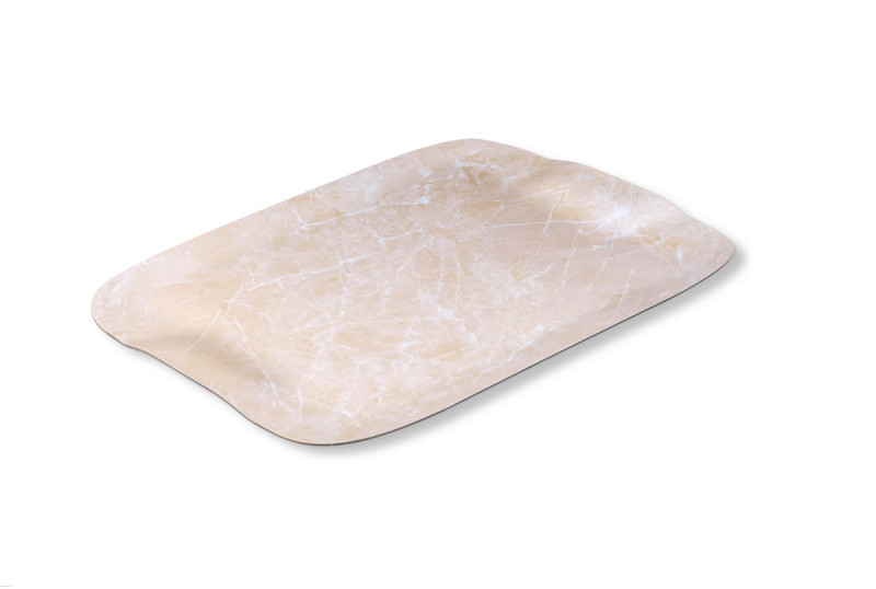 Plateau bois marbre beige 46x36 cm Papillon Platex