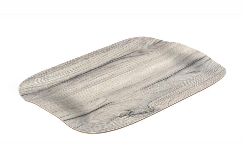 Plateau bois chêne gris 46x36 cm Papillon Platex