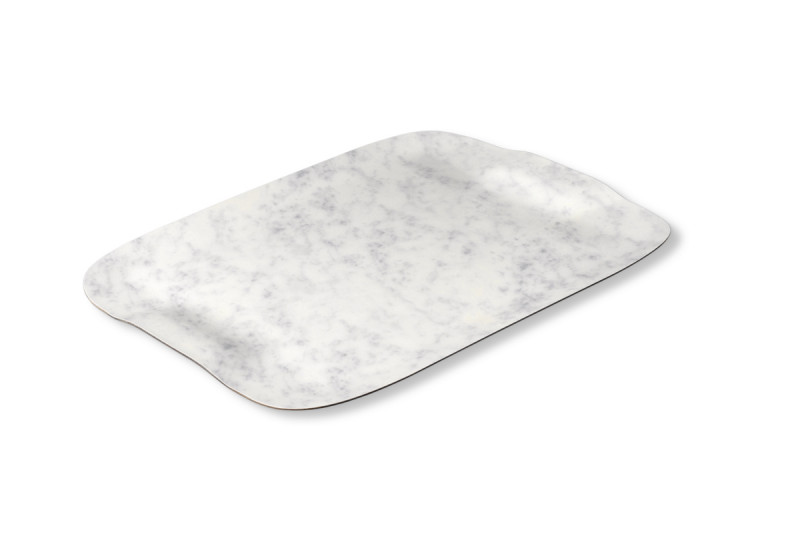 Plateau bois marbre blanc 60x40 cm Papillon Platex