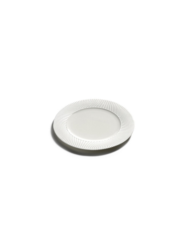 Assiette plate rond blanc porcelaine bone china Ø 14 cm Nido Serax