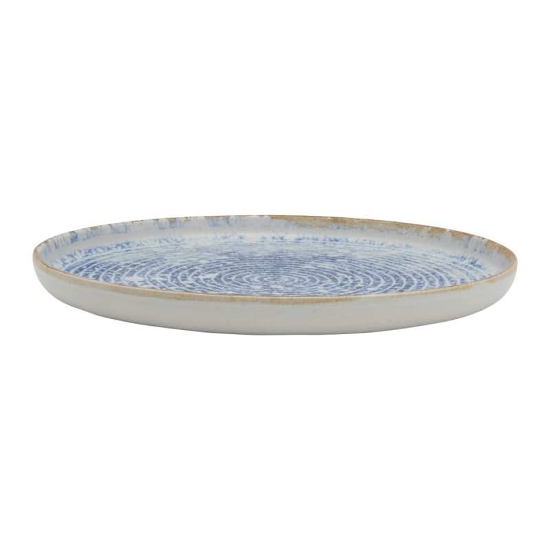 Assiette plate rond bleu grès émaillé Ø 28 cm Ice Accolade