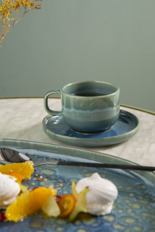 Tasse à thé bleu grès 21 cl Ø 8,5 cm Magic Accolade