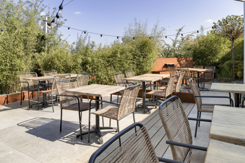 Plateau de table de terrasse carré avalon pine 70x70x3,2 cm Werzalit Flexmob