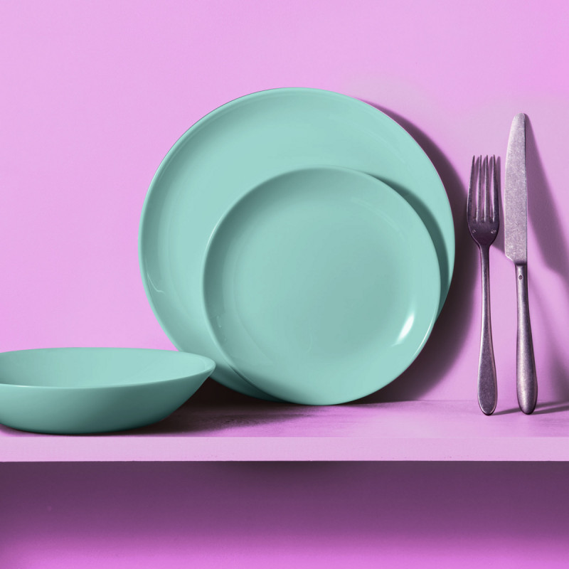 Plat creux rond bleu verre opal Ø 29 cm Diwali Luminarc