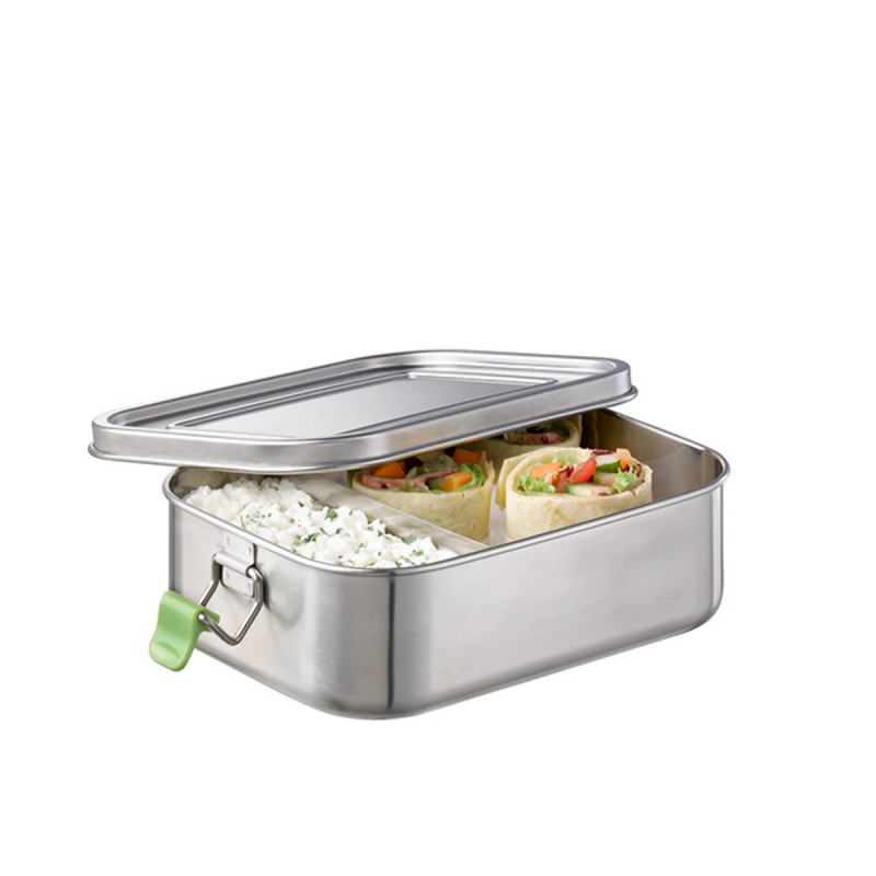 Boite repas avec couvercle et séparateur rectangulaire inox 20,5 cm To Go Aps