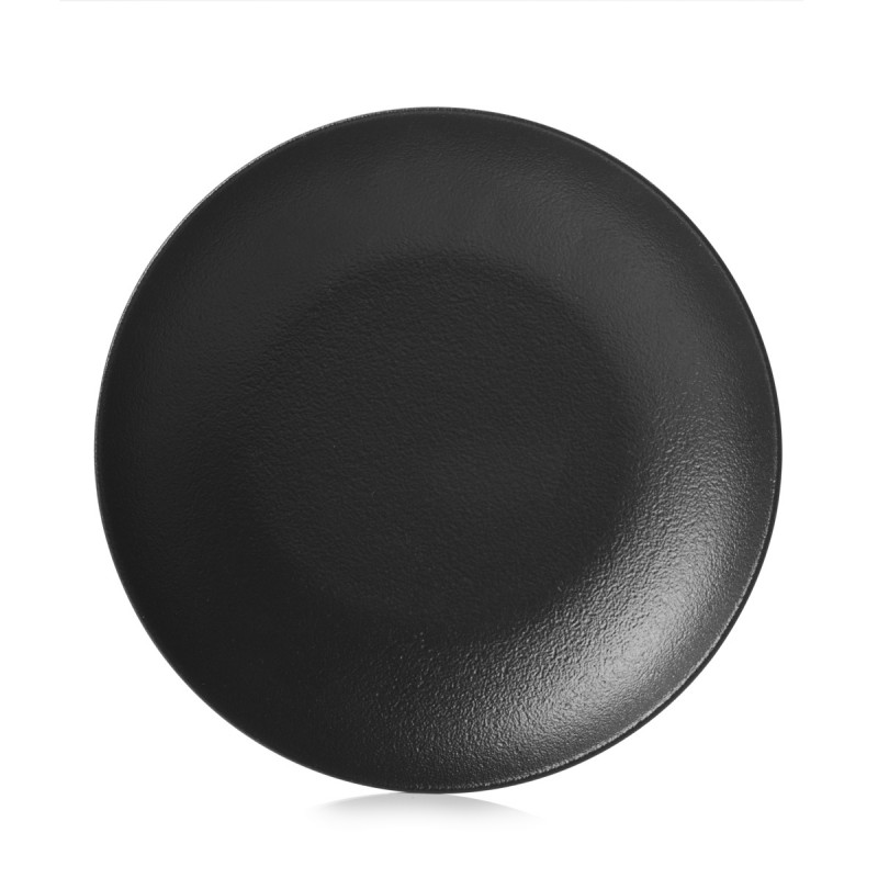 Assiette à bord droit rond noir porcelaine Ø 19 cm Equinoxe Revol