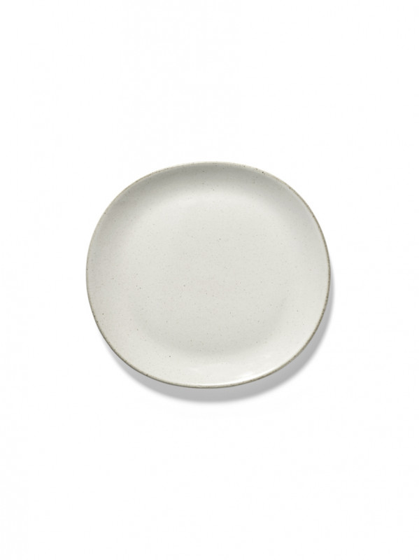 Assiette coupe plate ovale Off White grès émaillé 22,5x21 cm Out Of Lines Serax