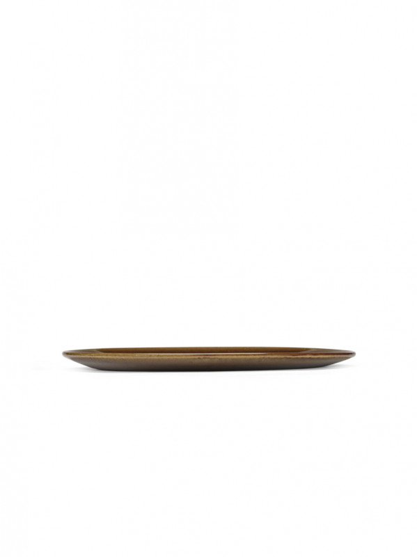 Assiette coupe plate ovale ocre grès émaillé 27,5x24,5 cm Out Of Lines Serax