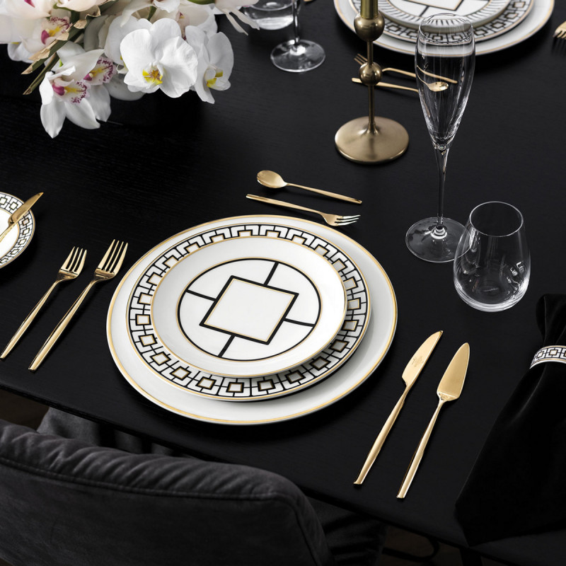 Assiette plate rond blanc porcelaine bone china Ø 22 cm Metrochic Villeroy & Boch
