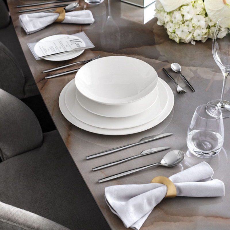 Assiette creuse rond blanc porcelaine bone china Ø 22 cm Metrochic Villeroy & Boch