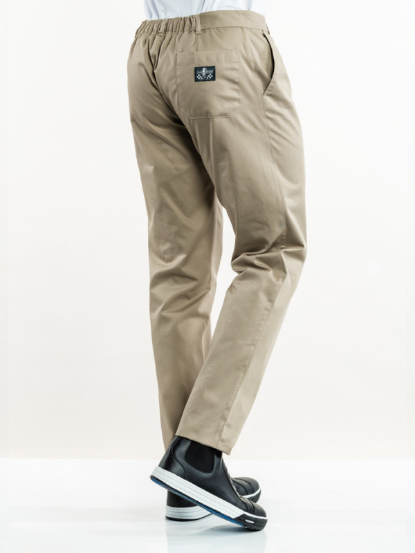 Pantalon de cuisine beige 50 Sabbia Chaud Devant