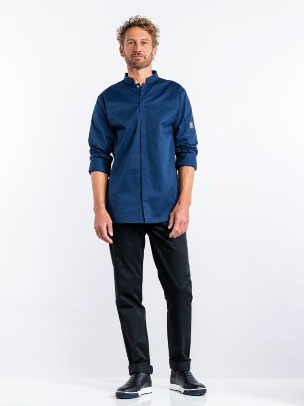 Veste de cuisine manches longues bleu marine M Sabor Chaud Devant