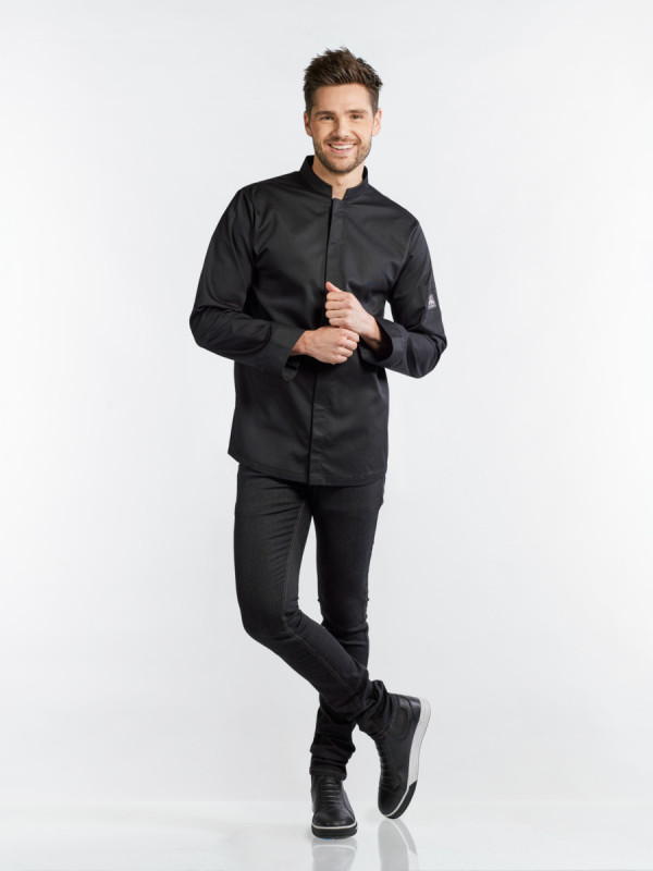 Veste de cuisine manches longues noir XL Sabor Chaud Devant