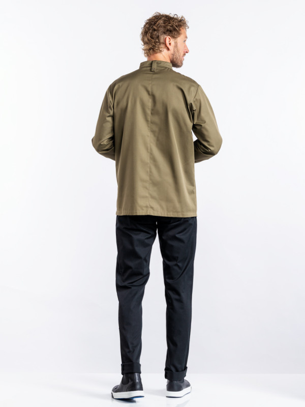 Veste de cuisine manches longues olive XL Sabor Chaud Devant